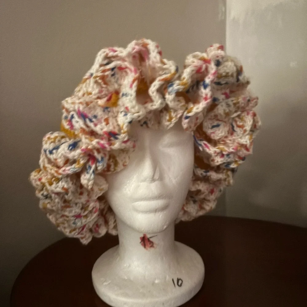 Colorful Crochet Ruffled Hat - Picture 2 of 2